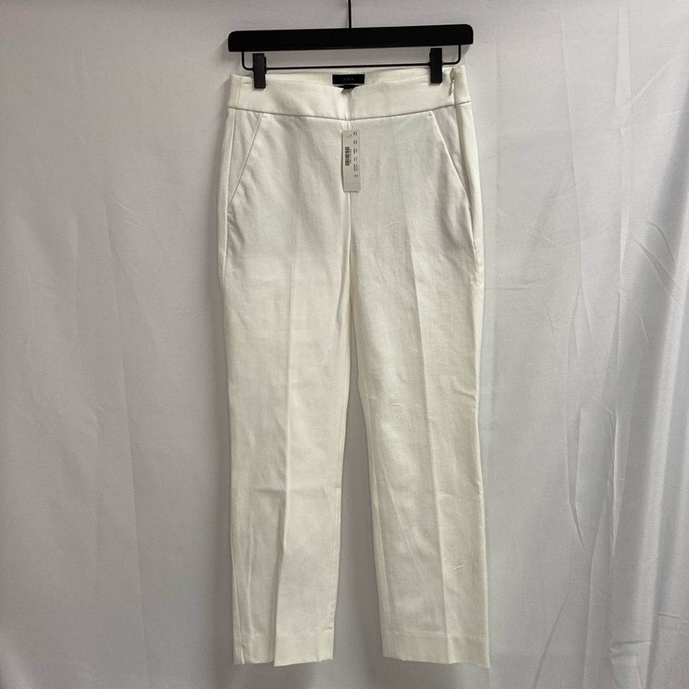 J. Crew Remi Bi-Stretch Crop Pant Ivory Size 4 Petite NWT